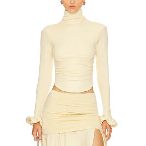 The Line By K Ribbed Yellow Wyatt Size S Top